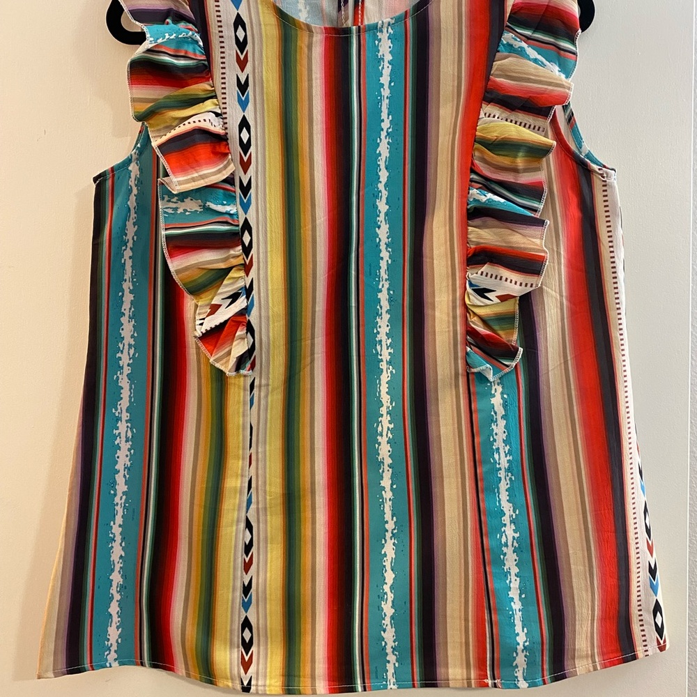 Colorful Western Sleeveless Blouse